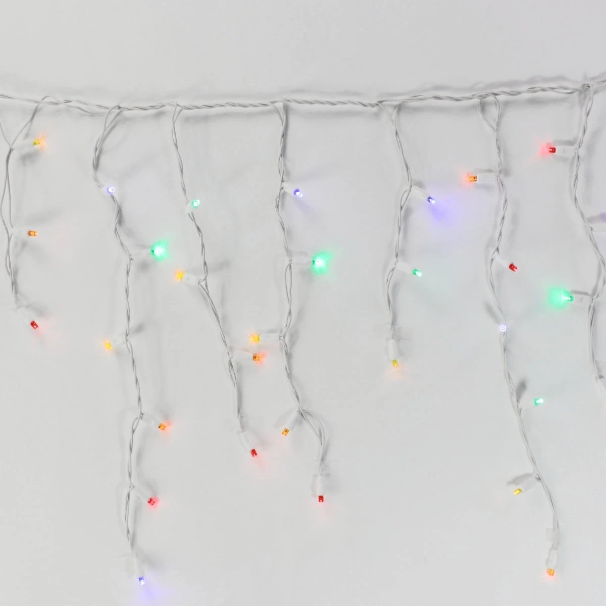 100-light Multicolor 5mm LED Icicle Lights, White Wire 4 100-light Multicolor 5mm LED Icicle Lights, White Wire - Image 2