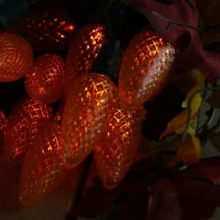 25-light C9 Orange LED Christmas Lights, 8" Spacing Green Wire -Decorative Lighting Store orange c9 led christmas lights 080518c
