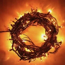 Chasing Orange Mini Lights, 140 Lights, Single Plug -Decorative Lighting Store orange glass chasing lights c