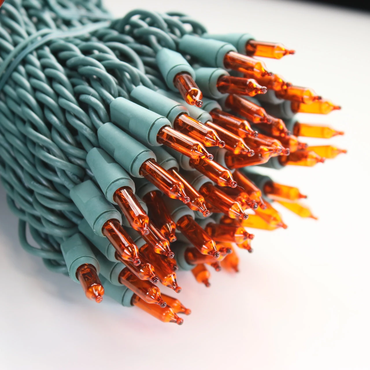 100-bulb Orange Mini Lights, 6" Spacing, Green Wire 7 100-bulb Orange Mini Lights, 6" Spacing, Green Wire - Image 5