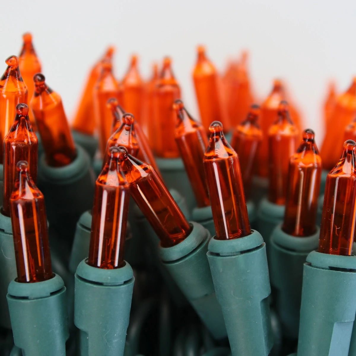 100-bulb Orange Mini Lights, 6" Spacing, Green Wire 4 100-bulb Orange Mini Lights, 6" Spacing, Green Wire - Image 2