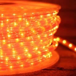 1/2" Orange Incandescent Rope Lights -Decorative Lighting Store orange rope light spool 918