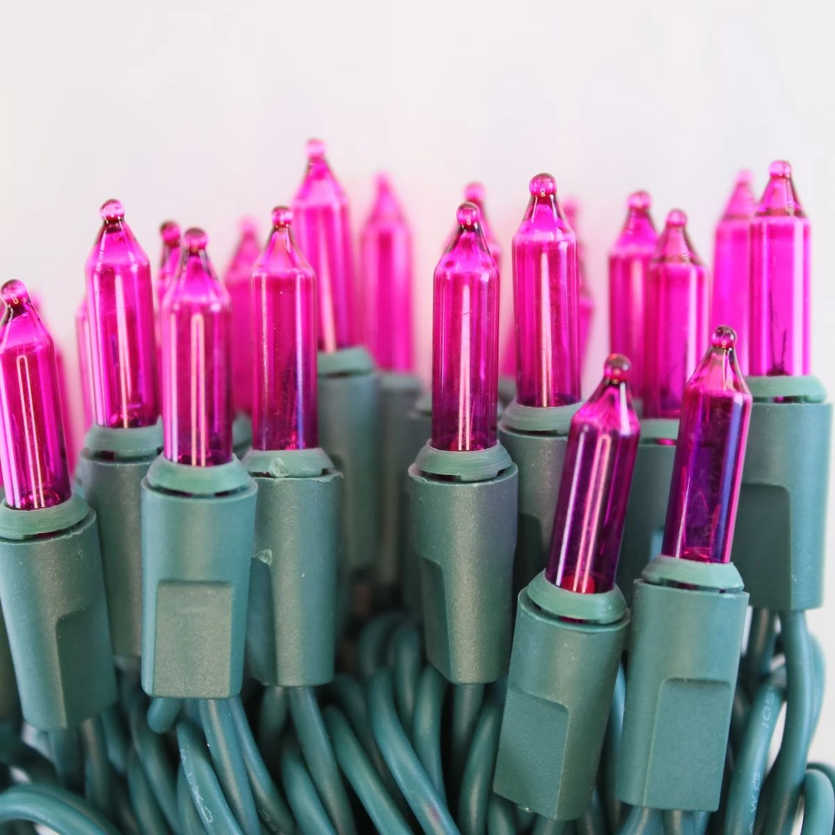 100-bulb Pink Mini Lights, 6" Spacing, Green Wire 4 100-bulb Pink Mini Lights, 6" Spacing, Green Wire - Image 2