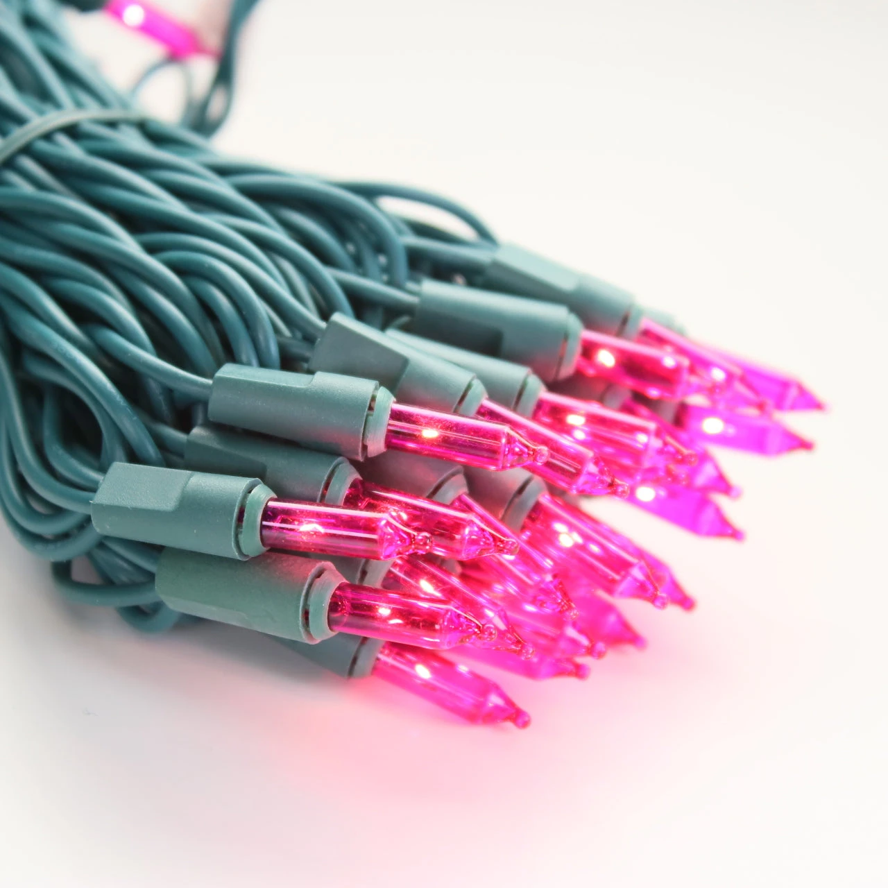 100-bulb Pink Mini Lights, 6" Spacing, Green Wire 6 100-bulb Pink Mini Lights, 6" Spacing, Green Wire - Image 4