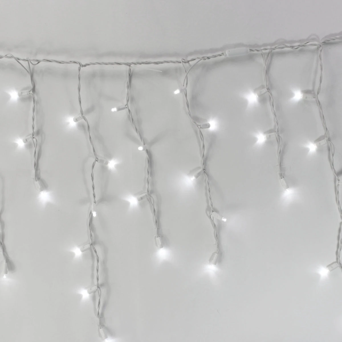 100-light Pure White 5mm LED Icicle Lights, White Wire 4 100-light Pure White 5mm LED Icicle Lights, White Wire - Image 2