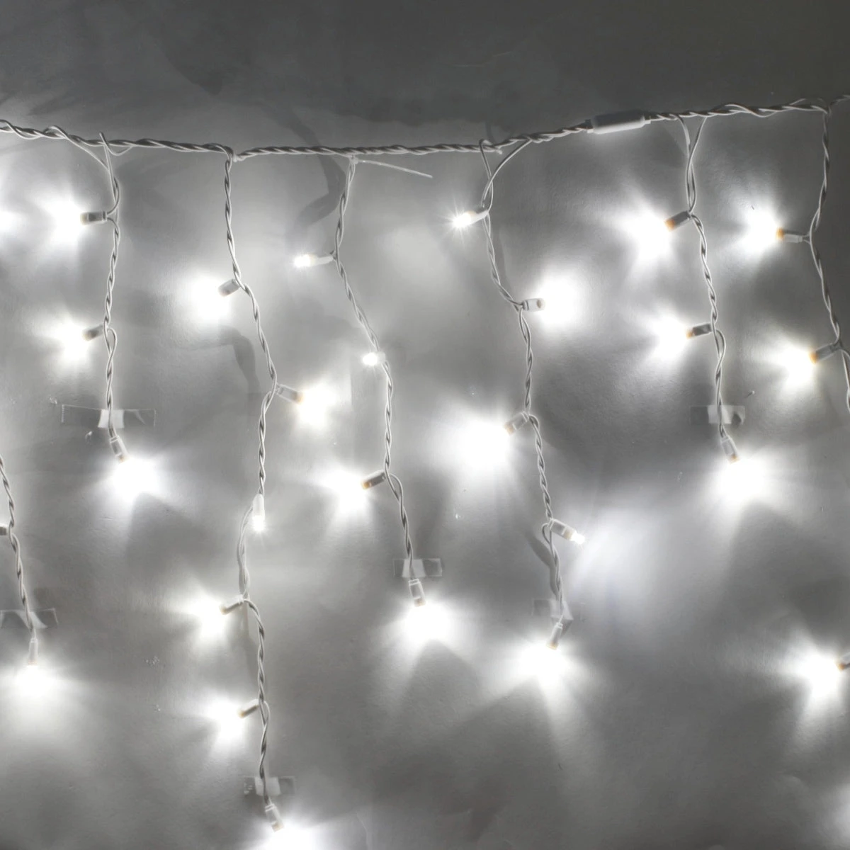 100-light Pure White 5mm LED Icicle Lights, White Wire 3 100-light Pure White 5mm LED Icicle Lights, White Wire