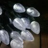 25-light C7 Pure White LED Christmas Lights, 8" Spacing Green Wire -Decorative Lighting Store pure white c7 led christmas lights 080518