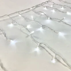 100-light Pure White 5mm LED Icicle Lights, White Wire 9 100-light Pure White 5mm LED Icicle Lights, White Wire -Decorative Lighting Store pure white led 5mm icicle lights white wire
