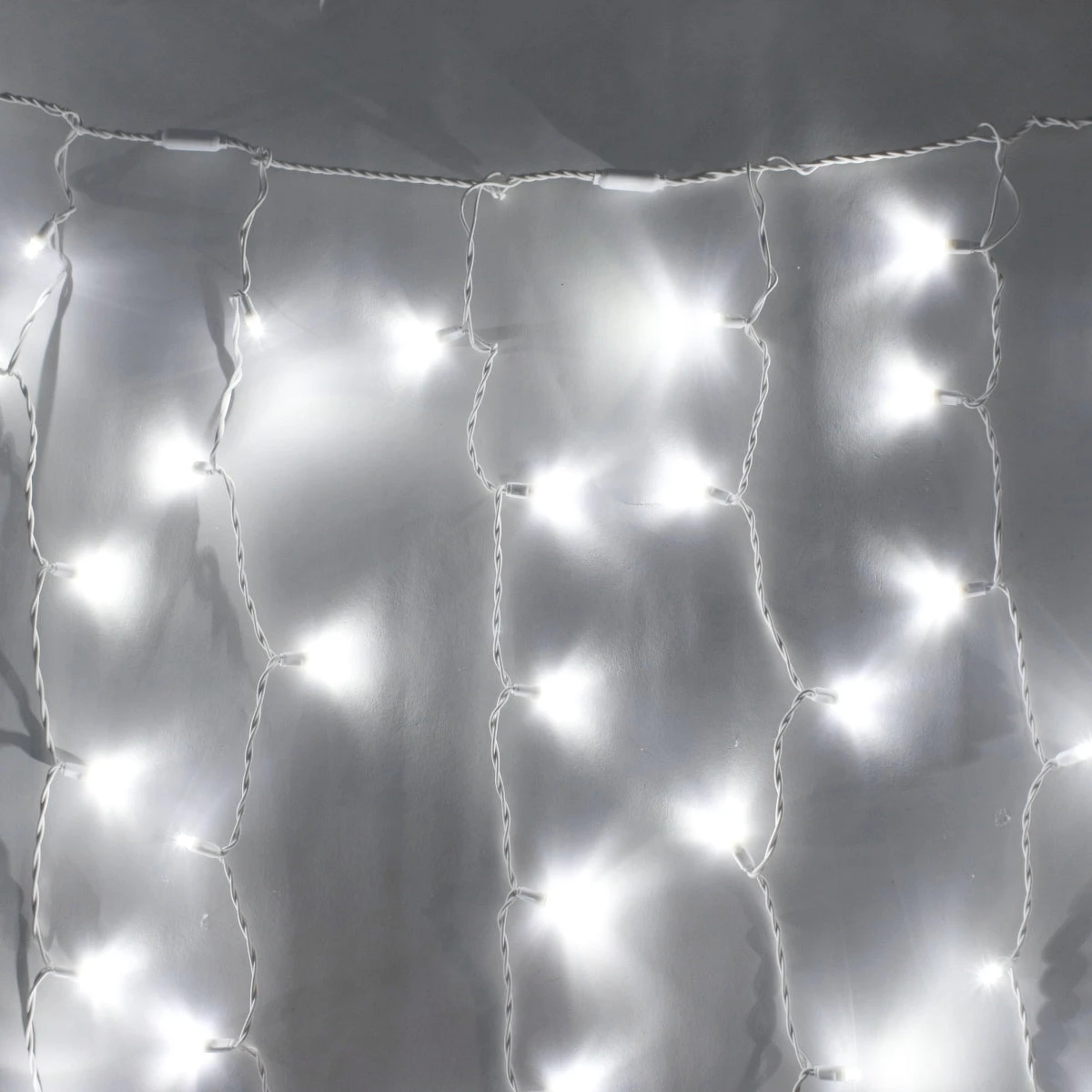 8-foot LED Curtain Lights Pure White On White Wire 3 8-foot LED Curtain Lights Pure White On White Wire
