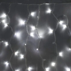 8-foot Twinkle LED Curtain Lights Pure White On White Wire