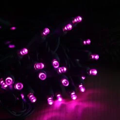 50-light 5mm Purple LED Christmas Lights, 4" Spacing Green Wire -Decorative Lighting Store purple 5mm led christmas lights 080618