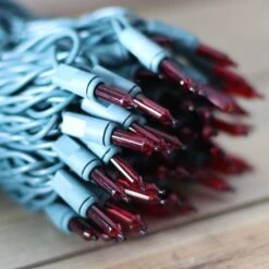 100-bulb Red Mini Lights, 4" Spacing, Green Wire -Decorative Lighting Store red christmas mini lights green wire 1118 565e1ad2 e196 4697 b667 c403f70016b3