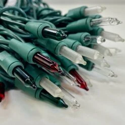 100-bulb Red Green Clear Frost Mini Lights, 6" Spacing, Green Wire 15 100-bulb Red Green Clear Frost Mini Lights, 6" Spacing, Green Wire -Decorative Lighting Store red green clear frost d b5c74c0e 625b 4f8d 80fd 0e1fa526ed1c