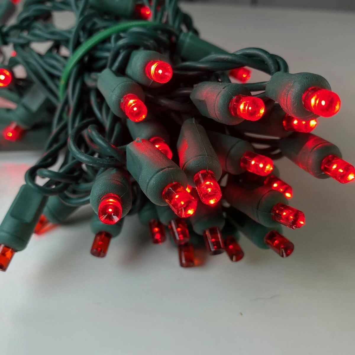 50-light 5mm Red LED Christmas Lights, 6" Spacing Green Wire 5 50-light 5mm Red LED Christmas Lights, 6" Spacing Green Wire - Image 3