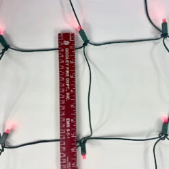 100-light Red 5mm LED Net Lights, Green Wire -Decorative Lighting Store red led net l5 1