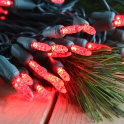 50-light M5 Red LED Christmas Lights, 4" Spacing Green Wire 10 50-light M5 Red LED Christmas Lights, 4" Spacing Green Wire -Decorative Lighting Store red m5 led christmas lights 080518c