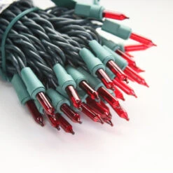100-bulb Red Mini Lights, 4" Spacing, Green Wire -Decorative Lighting Store red mini lights green wire a big f5e98ed1 2ba8 4b02 b630 522eeb49aedd