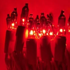 100-bulb Red Mini Lights, 2.5" Spacing,Red Wire -Decorative Lighting Store red minilights red wire c