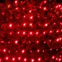 150-bulb Red Net Lights, Green Wire -Decorative Lighting Store red net lights 101819