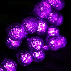 50-light G12 Purple LED Christmas Lights, 4" Spacing Green Wire 7 50-light G12 Purple LED Christmas Lights, 4" Spacing Green Wire - Image 5