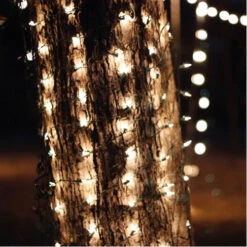 150-bulb 6' Clear Tree Trunk Net Lights, Brown Wire