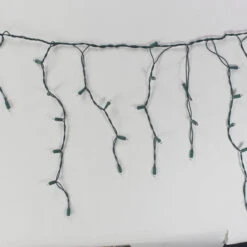 100-light Warm White 5mm LED Icicle Lights, Green Wire -Decorative Lighting Store warm white 5mm led icicle lights green wire a