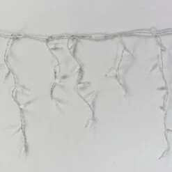 100-light M5 Warm White LED Icicle Lights, White Wire -Decorative Lighting Store warm white M5 led icicle lights white wire a