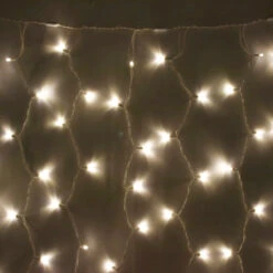 8-foot LED Curtain Lights Warm White On White Wire