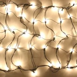 150-bulb Clear Net Lights, Green Wire