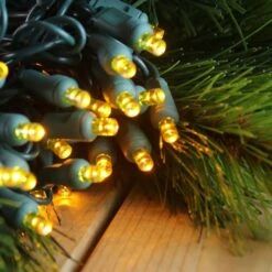 50-light 5mm Yellow LED Christmas Lights, 4" Spacing Green Wire 11 50-light 5mm Yellow LED Christmas Lights, 4" Spacing Green Wire -Decorative Lighting Store yellow 5mm led christmas lights 080518a