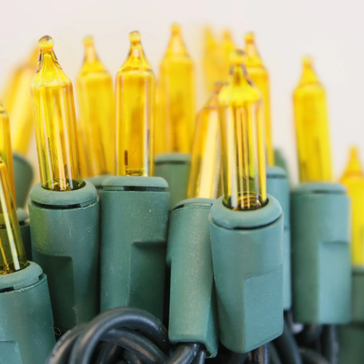100-bulb Yellow Mini Lights, 6" Spacing, Green Wire 4 100-bulb Yellow Mini Lights, 6" Spacing, Green Wire - Image 2